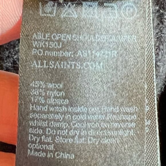 All Saints women’s sweater Size XS black wool alpaca blend Asymmetrical - Picture 10 of 12